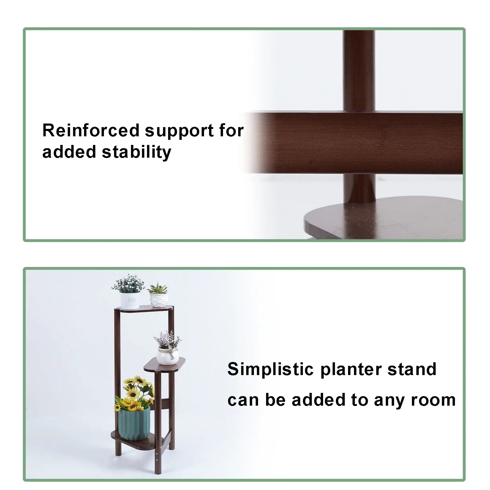 DecorBites™ Bamboo Tall Corner Plant Stand - Outdoor Garden Rack