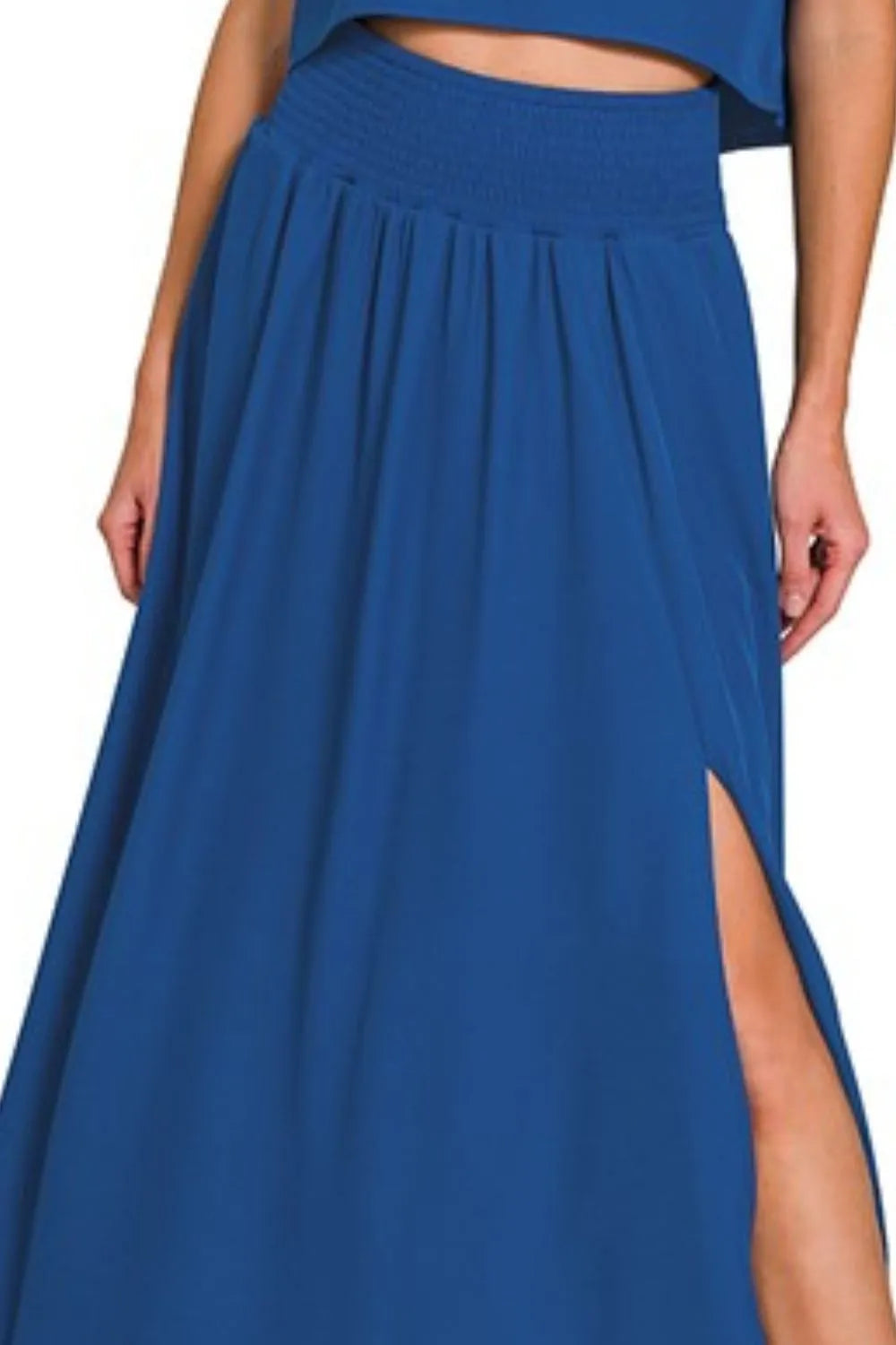 Heavy Woven Span Crop Tee & Skirt Set