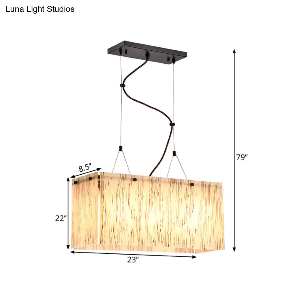 DecorBites™ Beige Glass Island Pendant Light with Modernist Style, 4 Heads - Dining Room Lighting