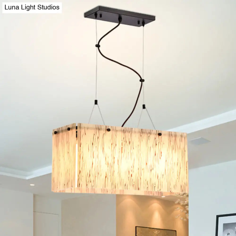 DecorBites™ Beige Glass Island Pendant Light with Modernist Style, 4 Heads - Dining Room Lighting