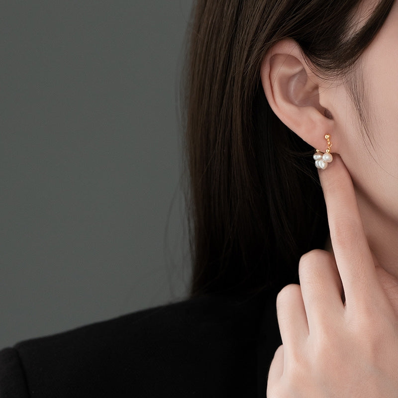 Women's S925 Silver Natural Pearl Earrings