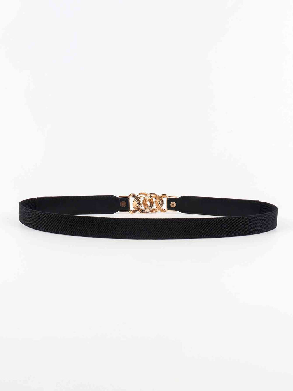 ElegantStyle Zinc Alloy Buckle Elastic PU Belt – Versatile and Stylish Accessory See size chart under “more details”