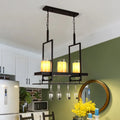 DecorBites™ Black 3/5-Light Island Light Fixture with Clear Glass Cylindrical Pendant for Dining Room - Traditional Style