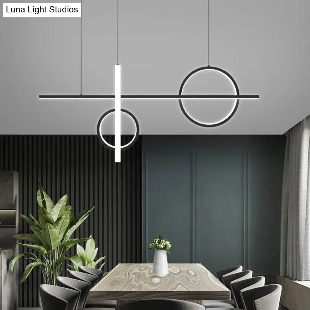 DecorBites™ Black Acrylic LED Pendant Light: Minimalist Novelty Island Suspension
