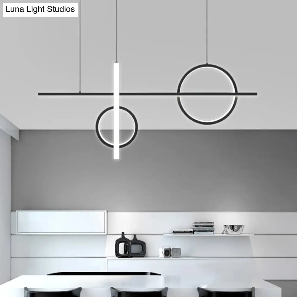 DecorBites™ Black Acrylic LED Pendant Light: Minimalist Novelty Island Suspension