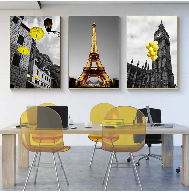DecorBites™ Black and White Nordic Landscape Canvas Set