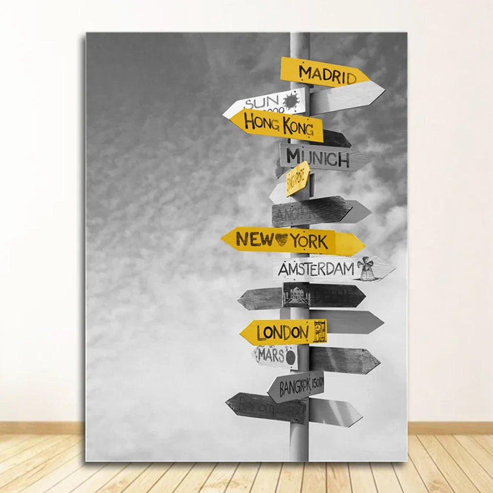 DecorBites™ Black and White Nordic Landscape Canvas Set