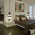 DecorBites™ Black Industrial Cylinder Pendant Lighting - Clear Glass Hanging Light for Living Room