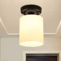 DecorBites™ Black Industrial Milky Glass Ceiling Mount Semi Flush Light for Corridor