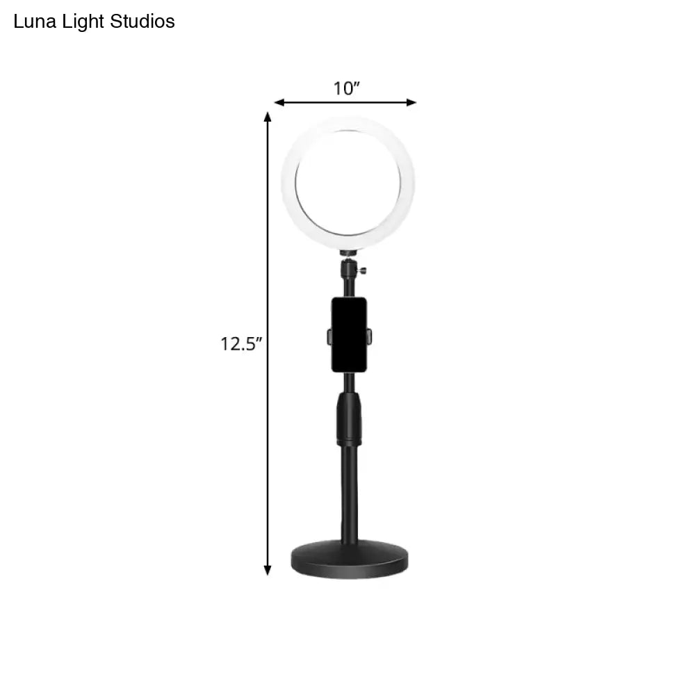 DecorBites™ Black LED Make-Up Lamp with Phone Holder and Flash Light
