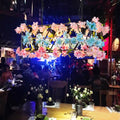 DecorBites™ Black Metal Island Light with Flower Decor: 5 Bulb LED Fixture