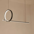 DecorBites™ Black Metal LED Linear Pendant and Ring Island Light for Kitchen Ceiling