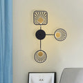 DecorBites™ Black Metal LED Wall Sconce for Modern Restaurants - Round and Square Sector Design