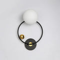 DecorBites™ Black Modernist Wall Sconce Light with Opal Glass Shade