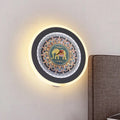 DecorBites™ Blue Elephant Wall Lamp: Moroccan-Inspired LED Fixture for Bedside or Mural