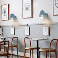 DecorBites™ Blue Macaron Metallic 1 Bulb Wall Sconce Lighting, 5" W - Tapered Wall Fixture for Restaurants