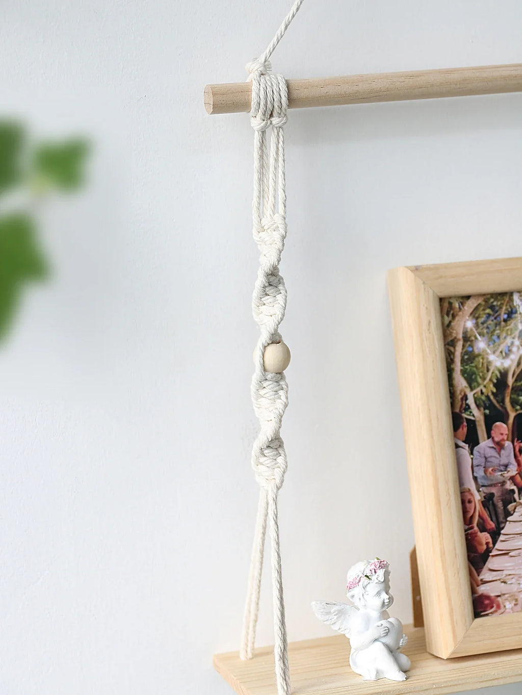 DecorBites™ Boho Macrame Wall Shelf for Home Decor
