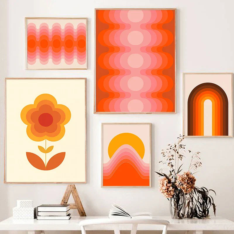 DecorBites™ Boho Sunset Stripes Art Prints - Wall Decor