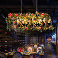DecorBites™ Brass Birdcage Island Light Fixture with 4 Bulbs and Floral Design