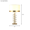 DecorBites™ Brass Drum Table Lamp - Classic Style with Fabric Shade, 1 Head, Ideal for Nightstands