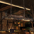 DecorBites™ Brass Island Pendant Light - Loft Style Hanging Lamp with Etched Lettering - Metal Finish