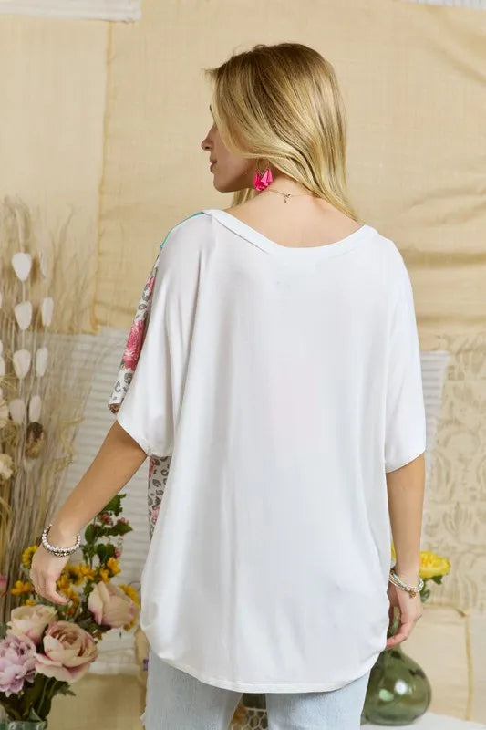Colorblock Casual Knit Tunic Top