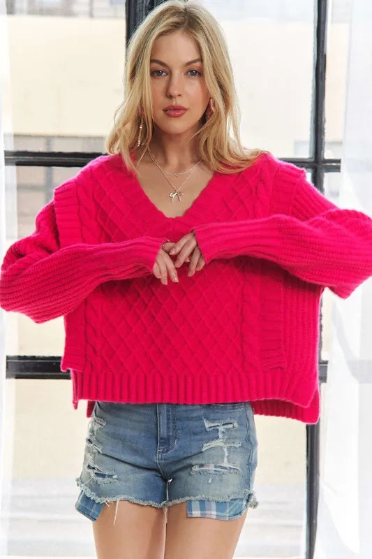 Ruffle Detail Adorable Sweater