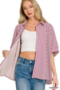 Oversized Stripe Button Down Shirt