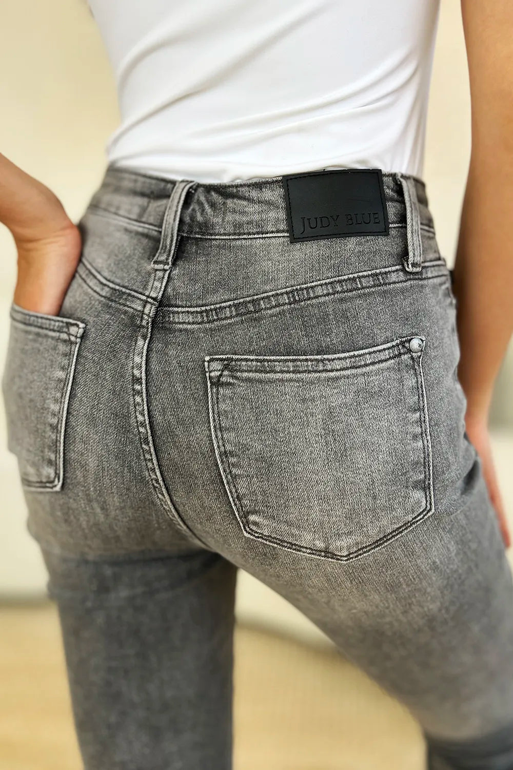 Full Size Button Fly High Waist Cuffed Capris