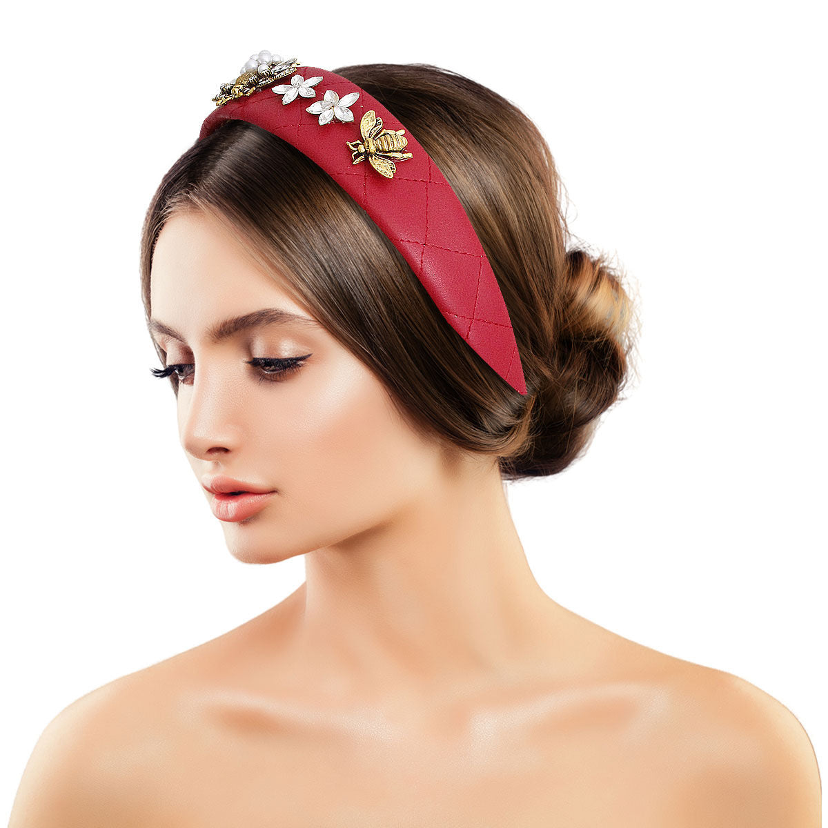 Leather Headband Red Stylish Chic Bee-luxe Accessory