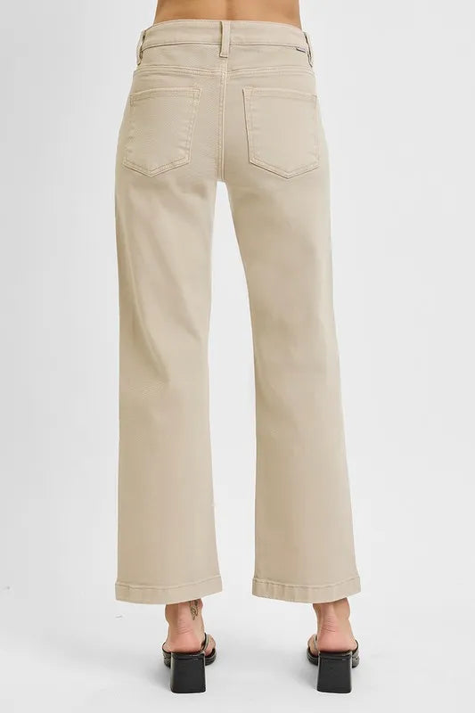 Full Size Tummy Control Mid Rise Ankle Straight Jeans Plus Size