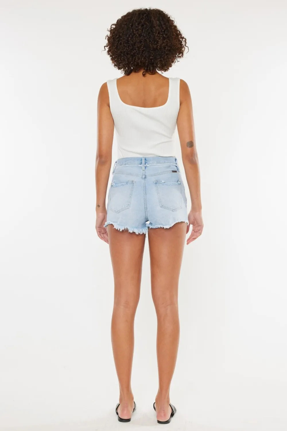 I am a Fashion Junky Distressed Button Fly Denim Shorts