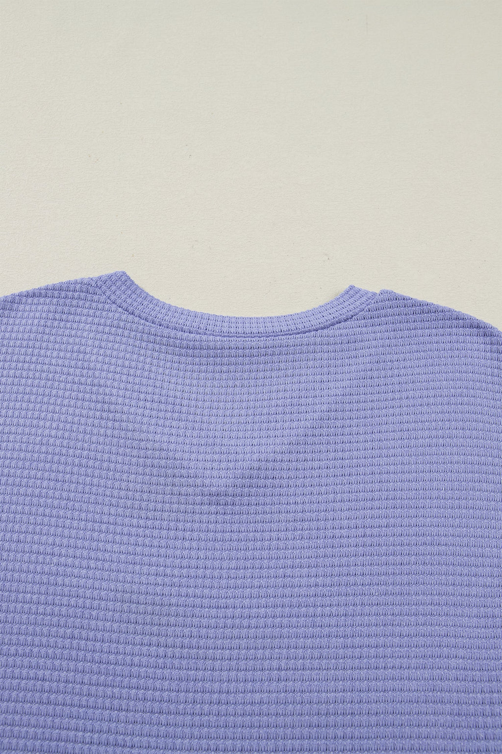 Wisteria Waffle V Neck Short Sleeve Knit Top