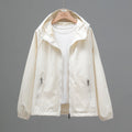 Women's Cropped Casual Loose Plus Size Hooded Thin Shell Jacket See size chart under “more details”