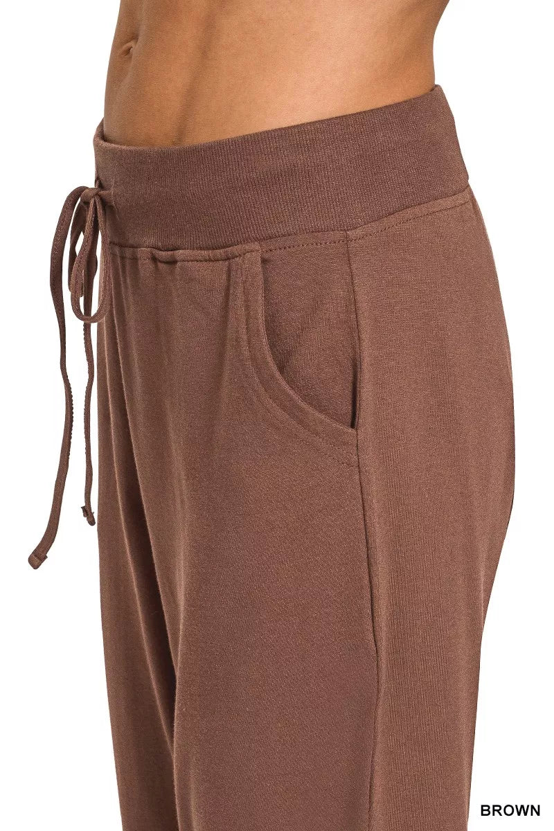 Drawstring Cotton Joggers with Pockets