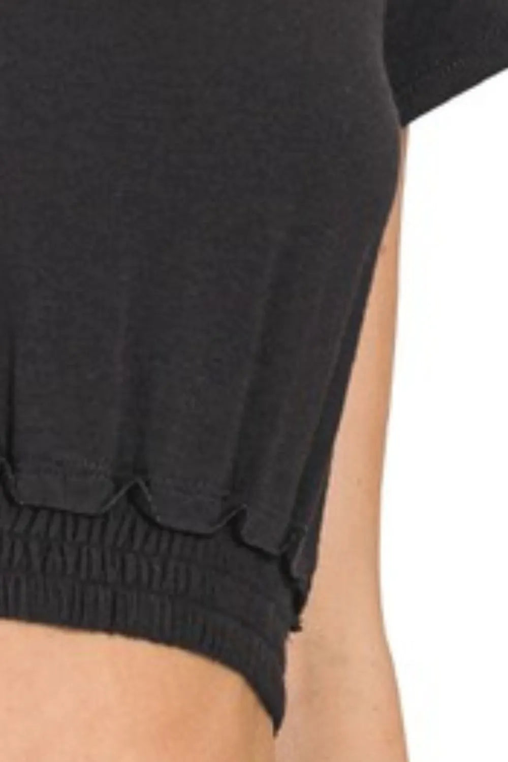 Elastic Hem Crop Top