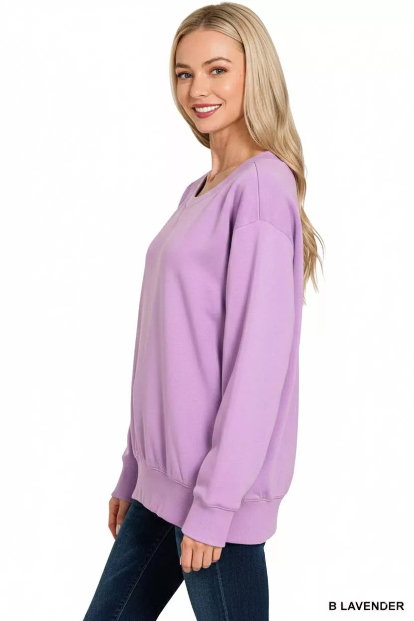 Fleece Boat Neck Sweatshirt