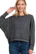 Brushed Melange Hacci Oversized Pullover