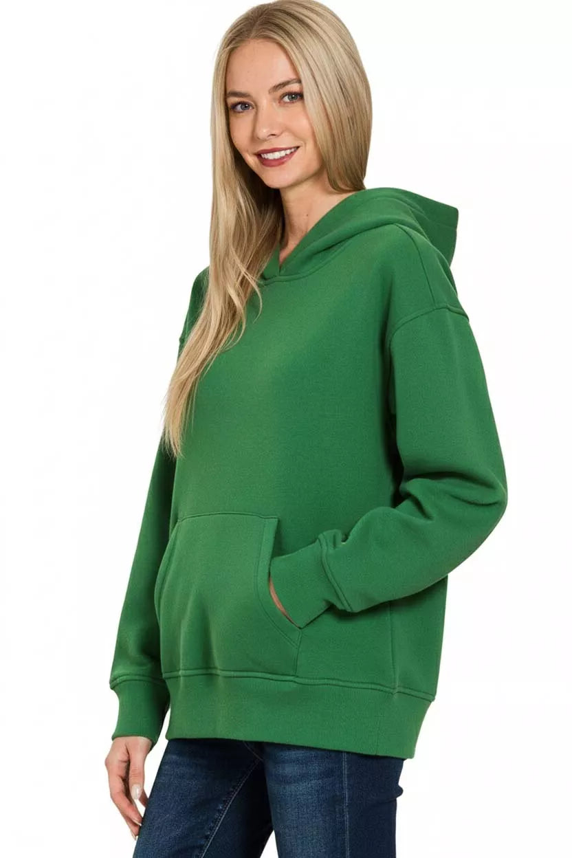 Fleece Kangaroo Pocket Hoodie