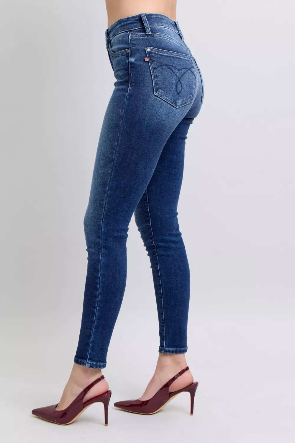 Full Size Washed Thermal Skinny Jeans Plus Size
