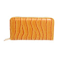 Fashion Wallet Double Zipper Stylish Yellow Croc Design