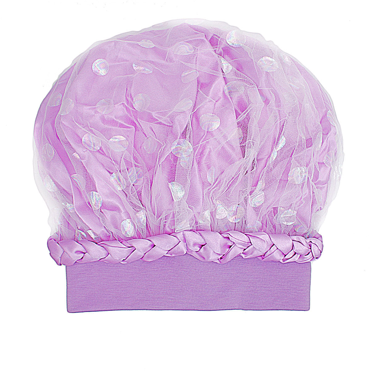 Women’s Satin Bonnet Purple Wide Edge Double Layer Chic Lounge Accessory