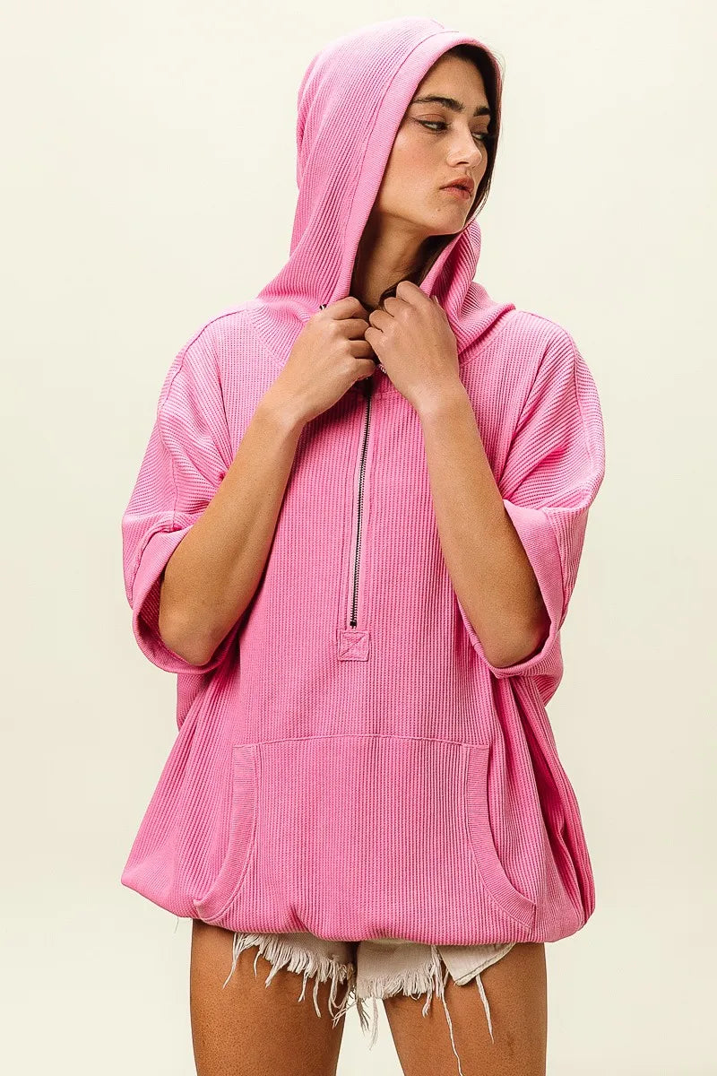 Vintage Washed Waffle Thermal Hoodie