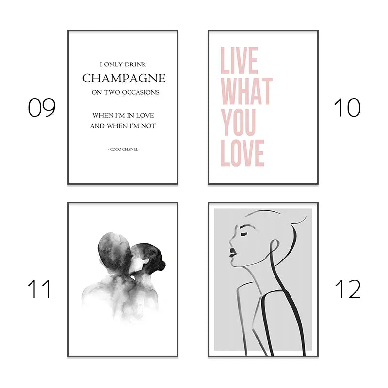 DecorBites™ Chic Pink Room Decor Wall Art Set