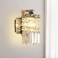 DecorBites™ Chrome Rectangle Crystal Wall Sconce with Draping Crystal Rods