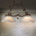 DecorBites™ Classic 2-Head Resin Branch Suspension Light with Scalloped Shade - Brown