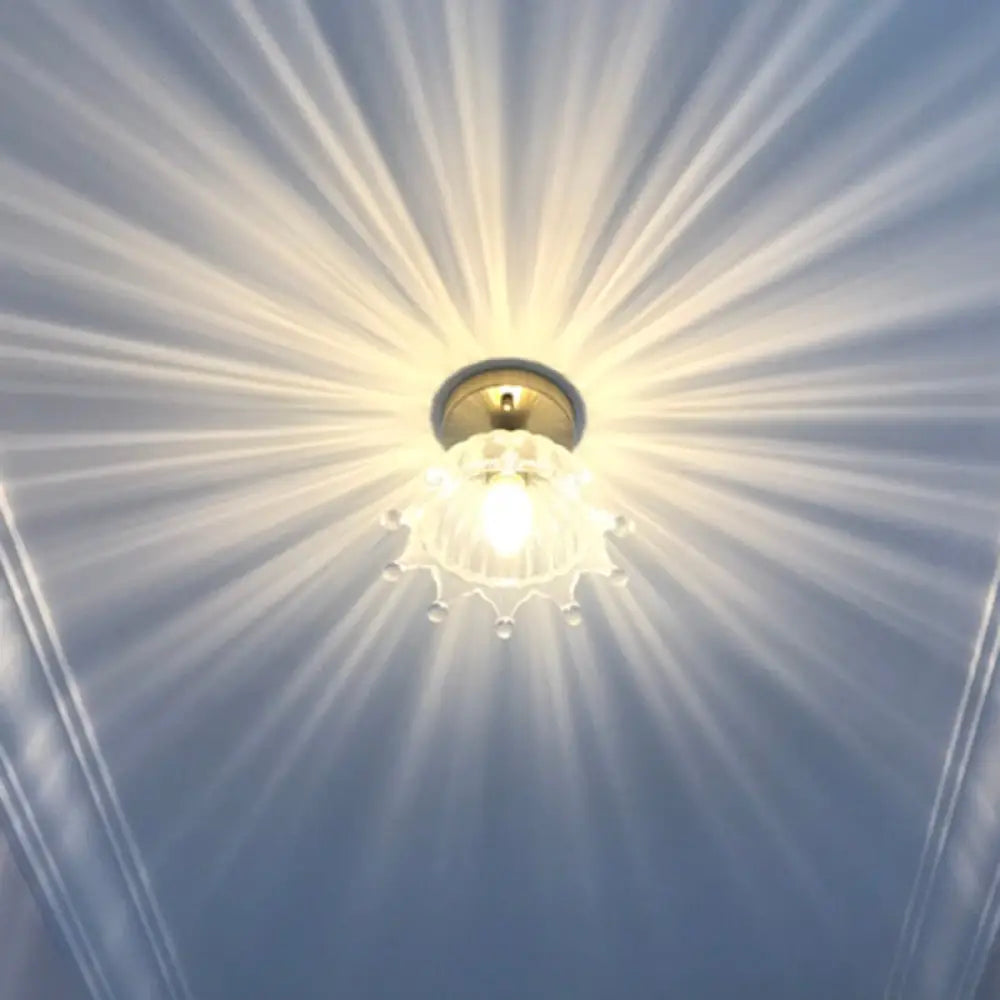 DecorBites™ Classic Glass Ceiling Light Fixture w/ Brass Lamp Holder for Corridors