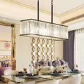 DecorBites™ Clear Crystal Island Pendant Light with 5 Bulbs for Modern Dining Rooms