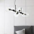 DecorBites™ Clear/Smoke Glass 8 Bulbs Suspended Lighting Fixture in Black/Gold for Dining Room