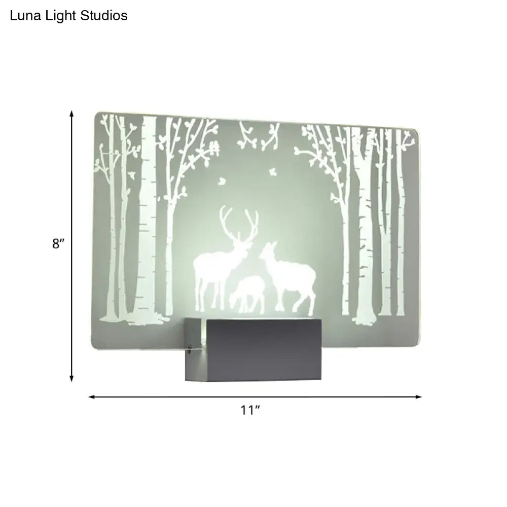 DecorBites™ Coconut Tree/Elk LED Wall Mount Lamp with Aluminum Shade for Bedroom Artistry Lighting